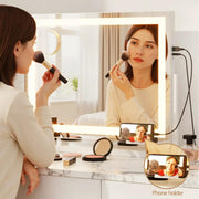 SportZone.co.nz Health & Beauty > Makeup > Makeup Mirrors Embellir Makeup Mirror 58x46cm 360～ Rotatable Vanity Mirror with Lights Bright Light Strip Adjustable Embellir Makeup Mirror 58x46cm 360～ Rotatable Vanity Mirror with Lights Bright Light Strip Adjustable