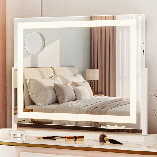 SportZone.co.nz Health & Beauty > Makeup > Makeup Mirrors Embellir Makeup Mirror 58x46cm 360～ Rotatable Vanity Mirror with Lights Bright Light Strip Adjustable Embellir Makeup Mirror 58x46cm 360～ Rotatable Vanity Mirror with Lights Bright Light Strip Adjustable