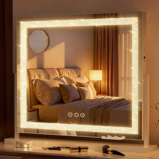 SportZone.co.nz Health & Beauty > Makeup > Makeup Mirrors Embellir Makeup Mirror 60x50cm 360～ Rotatable Vanity Mirror with Lights Crystal LED Embellir Makeup Mirror 60x50cm 360～ Rotatable Vanity Mirror with Lights Crystal LED