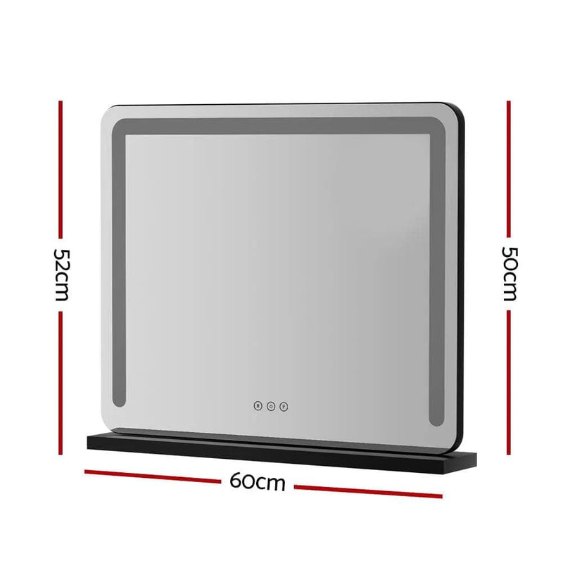 SportZone.co.nz Health & Beauty > Makeup > Makeup Mirrors Embellir Makeup Mirror 60x50cm Hollywood Vanity with LED Light Tabletop Black Embellir Makeup Mirror 60x50cm Hollywood Vanity with LED Light Tabletop Black