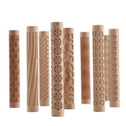 Habicare SS Embossed Wooden Rolling Pin for Clay & Pottery (different types available) Embossed Wooden Rolling Pin for Clay & Pottery (different types available)