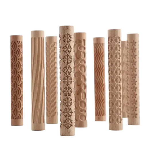 Embossed Wooden Rolling Pin for Clay & Pottery (different types available) – view 1