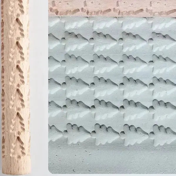 Habicare SS Embossed Wooden Rolling Pin for Clay & Pottery (different types available) Embossed Wooden Rolling Pin for Clay & Pottery (different types available)