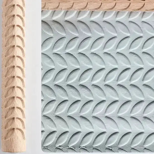 Habicare SS Embossed Wooden Rolling Pin for Clay & Pottery (different types available) Embossed Wooden Rolling Pin for Clay & Pottery (different types available)