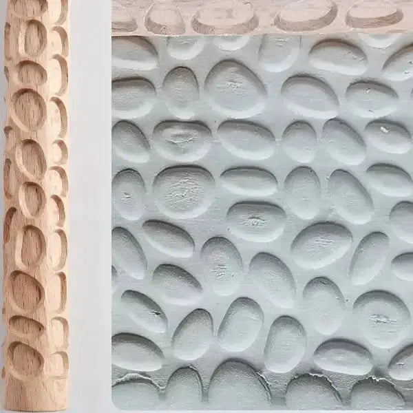 Habicare SS Embossed Wooden Rolling Pin for Clay & Pottery (different types available) Embossed Wooden Rolling Pin for Clay & Pottery (different types available)