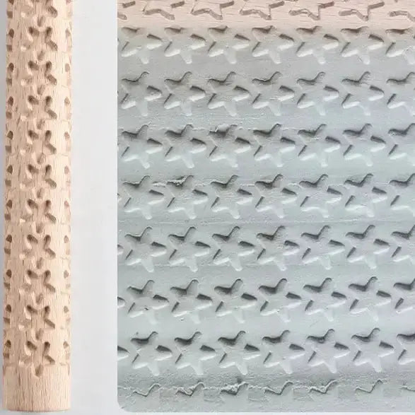 Habicare SS Embossed Wooden Rolling Pin for Clay & Pottery (different types available) Embossed Wooden Rolling Pin for Clay & Pottery (different types available)