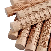 Habicare SS Embossed Wooden Rolling Pin for Clay & Pottery (different types available) Embossed Wooden Rolling Pin for Clay & Pottery (different types available)
