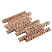 Habicare SS Embossed Wooden Rolling Pin for Clay & Pottery (different types available) Embossed Wooden Rolling Pin for Clay & Pottery (different types available)