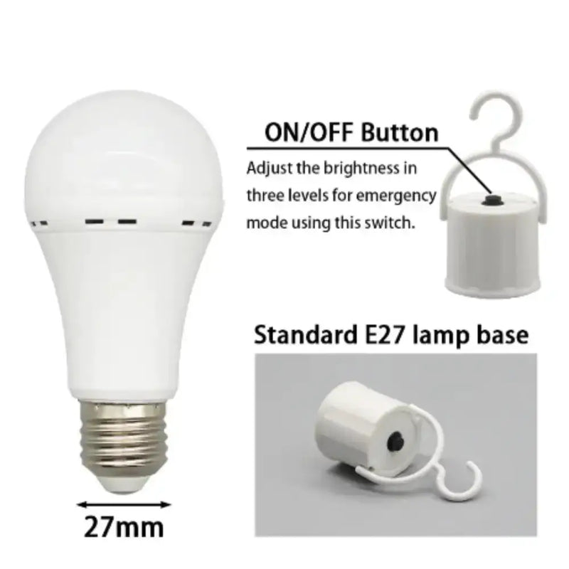 Emergency Light Bulb – Cool White, 1500mAh, 7W by Habicare
