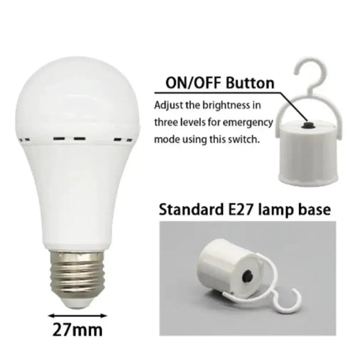 Emergency Light Bulb – Cool White, 1500mAh, 7W by Habicare