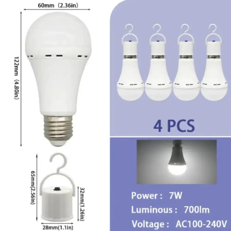 Emergency Light Bulb – Cool White, 1500mAh, 7W by Habicare