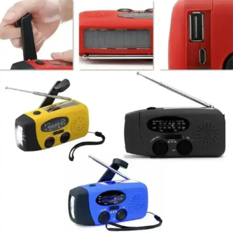 Emergency Solar Hand Crank Radio with Flashlight & Power Bank by Habicare