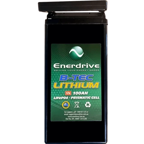 Enerdrive Battery Chargers B-TEC 100AH 12V LIFEPO4 Slim Case Battery