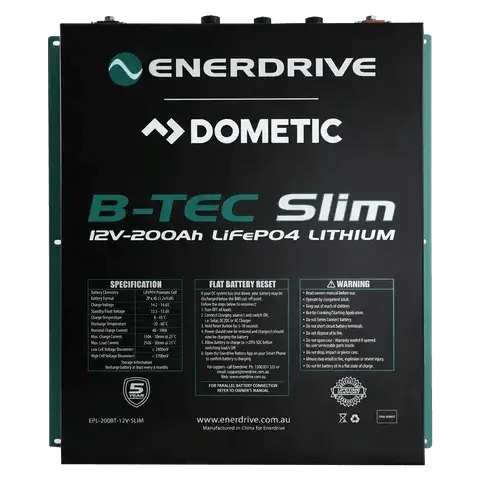 Enerdrive Battery Chargers B-TEC 200AMP / 12V LIFEPO4 Slim Case Battery