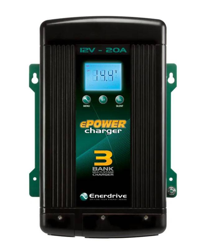 ePower 12V 20A Battery Charger- 3 Output - Action Outdoors Kiwi