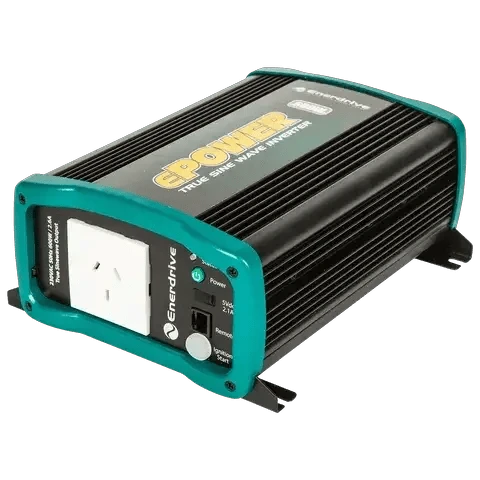 Epower 600w/12v PSW Inverter Gen2 with Australian GPO outlet and USB port, ideal for home and outdoor use.