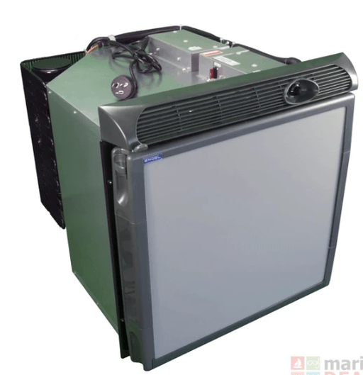 Engel Upright Fridge-Freezer 57 Litre showing compact design and storage features for campervans and yachts.