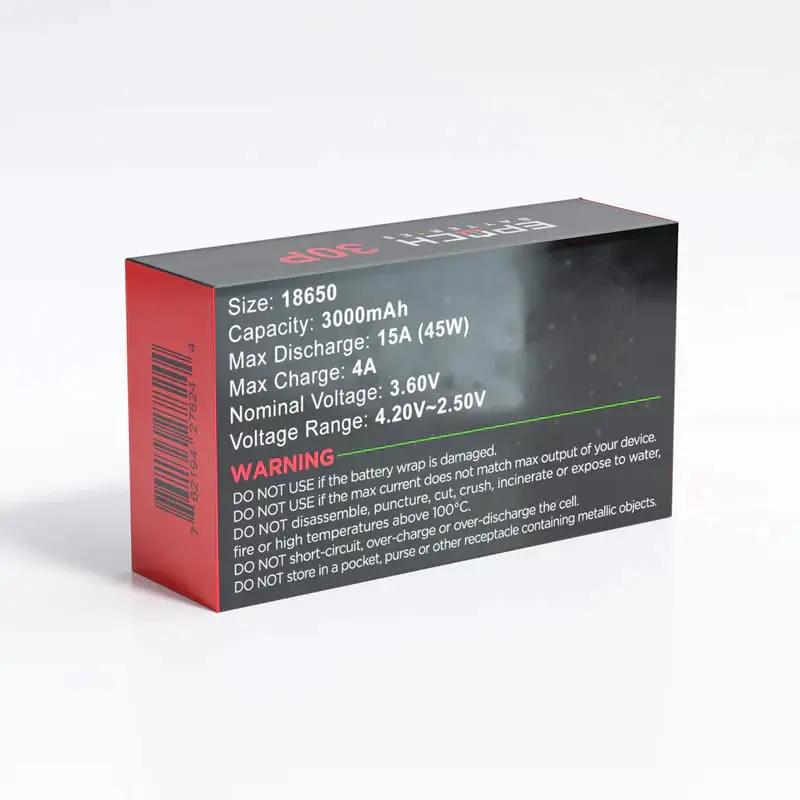 Epoch 30P 18650 3000mAh 15A Battery by That Watch Shop