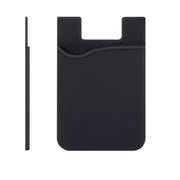 Black Silicone Credit Card Holder Pocket Case Sticker Phone by salelink.co.nz