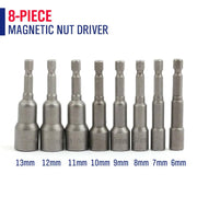 8PCS Socket Magnetic Nut Driver Set Drill Bit Adapter 1/4'' Hex Shank 6-13MM by salelink.co.nz