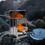20x20x35cm Camping Stove Camp Wood BBQ Grill by salelink.co.nz