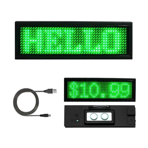 LED Name Badge Tag - Green by salelink.co.nz