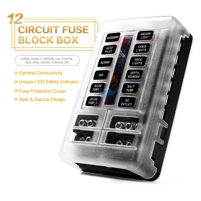 12 Way Fuse Block Blade Fuse Box Holder by salelink.co.nz