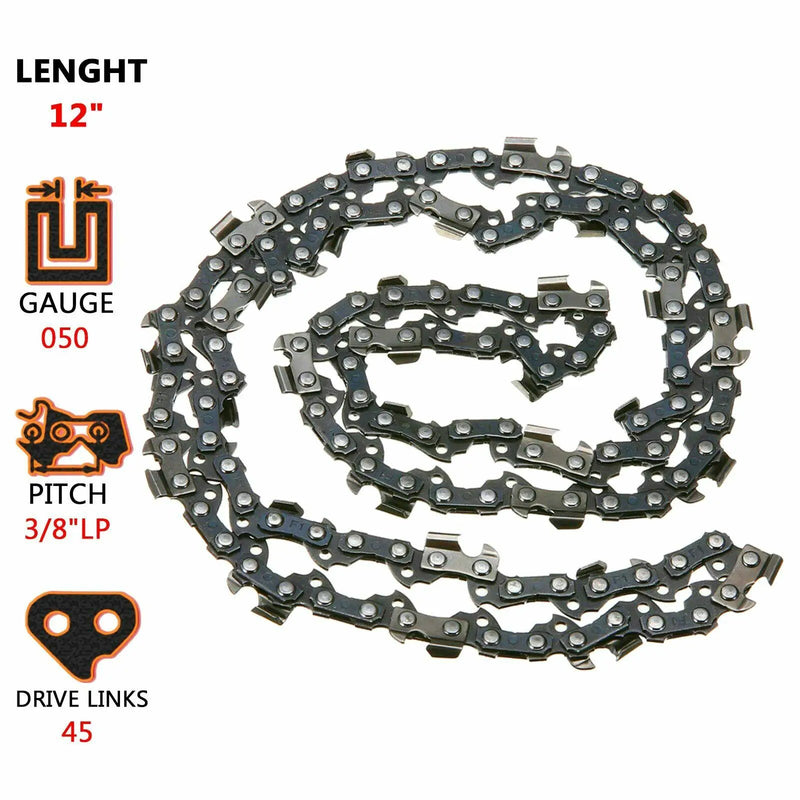 12" Chainsaw Chain Blade Saw Replace Semi Chisel by salelink.co.nz