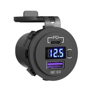 PD Type C USB Car Charger and QC 3.0 Charger 12V Power Outlet Socket ON/Off by salelink.co.nz