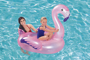 Bestway 1.27x1.27m Flamingo Inflatable Rider Water Ride On Pool Float by salelink.co.nz