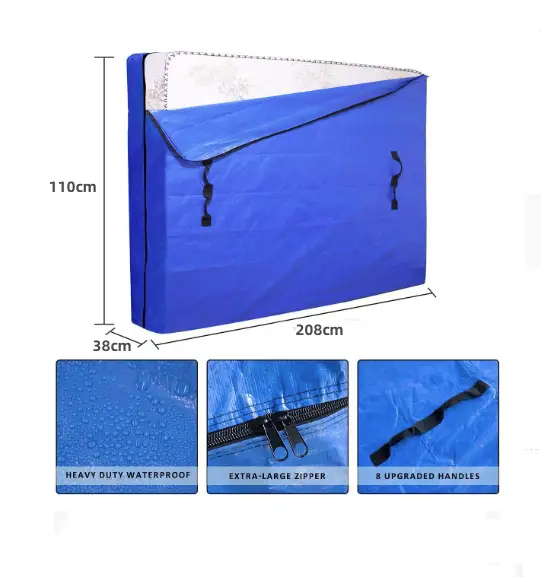 208x110x38cm Mattress Bag Mattresses Protector Plastic Moving Storage Dust Cover by salelink.co.nz