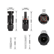 10 Pairs MC4 Connectors Solar Panel 30A Line Plug Socket Male Female PV IP67 by salelink.co.nz