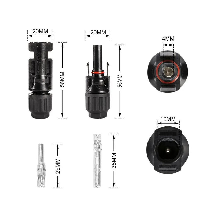 10 Pairs MC4 Connectors Solar Panel 30A Line Plug Socket Male Female PV IP67 by salelink.co.nz