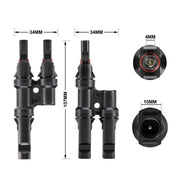 2 To 1 T Branch Cable Connectors PV Solar Panel Connector Male and Female by salelink.co.nz