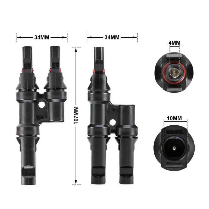 2 To 1 T Branch Cable Connectors PV Solar Panel Connector Male and Female by salelink.co.nz