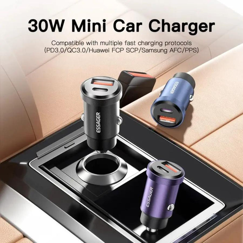 Essager Car Charger (Type C & USB Port) by 9eight5