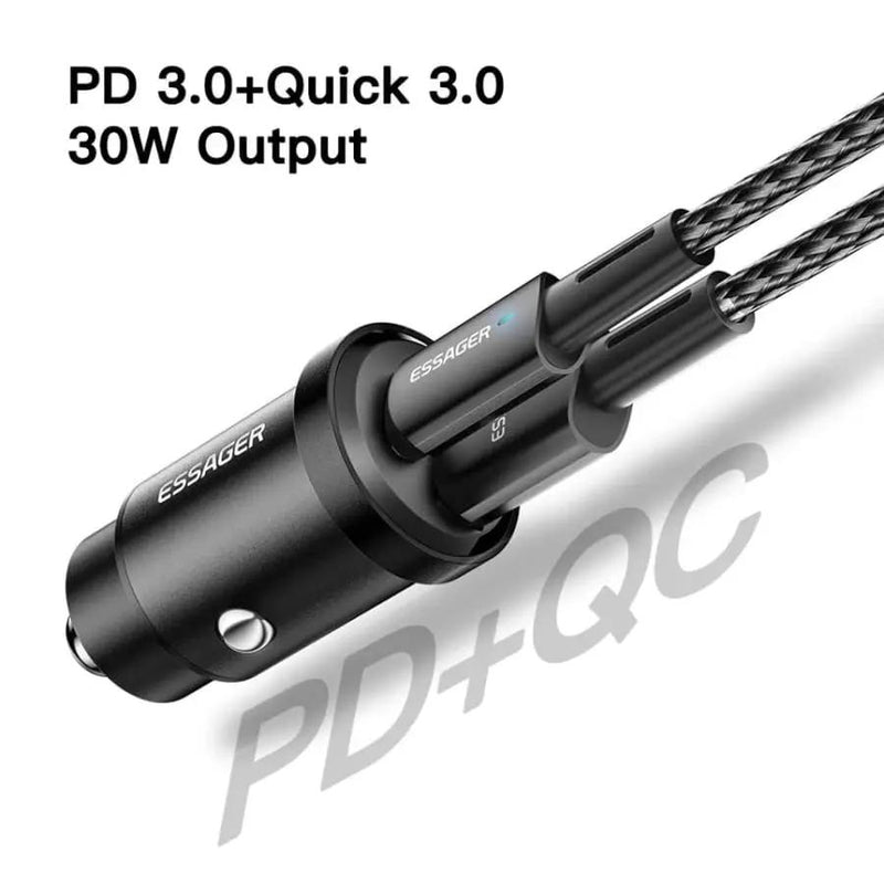 Essager Car Charger (Type C & USB Port) by 9eight5