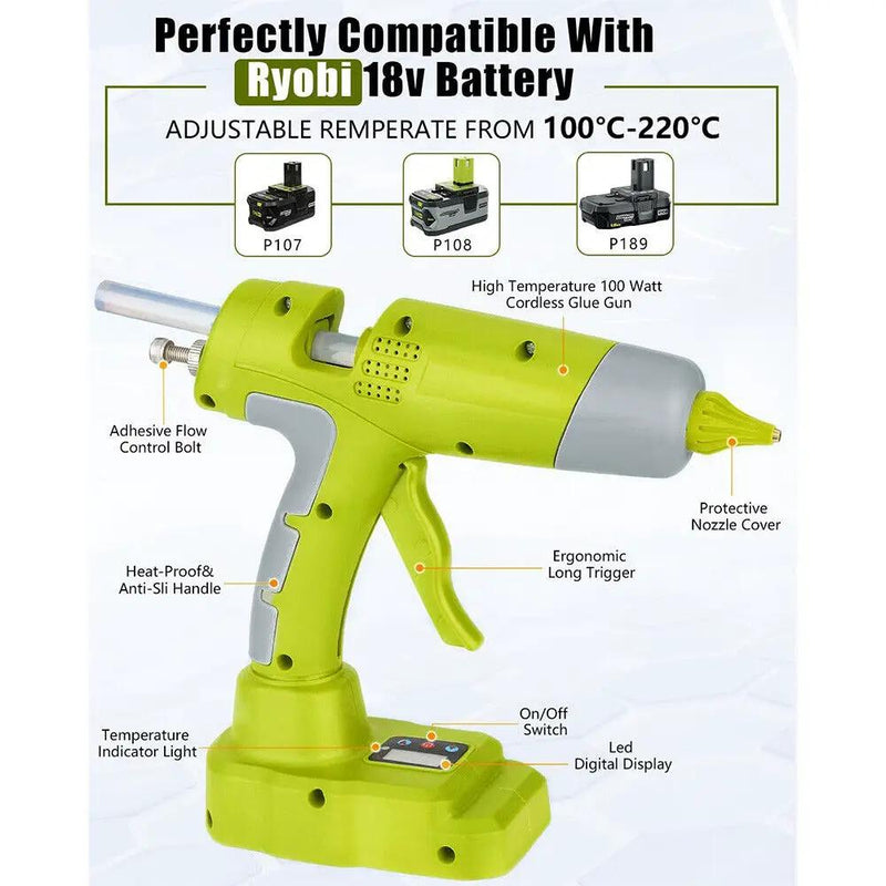 Cordless Hot Glue Gun Compatible with Ryobi 18V Battery by salelink.co.nz