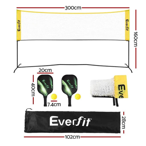 SportZone.co.nz Sports & Fitness > Racquet Sports > Pickleball Everfit 10ft Portable Pickle Ball Net Adjustable Multi-Sport for Badminton Tennis Pickleball Volleyball Everfit 10ft Portable Pickle Ball Net Adjustable Multi-Sport for Badminton Tennis Pickleball Volleyball