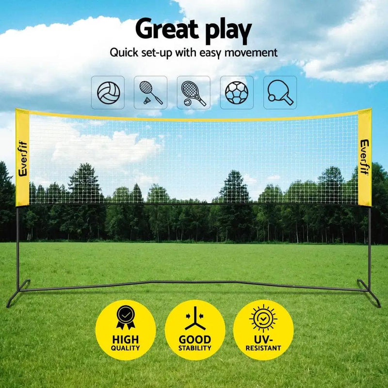 SportZone.co.nz Sports & Fitness > Racquet Sports > Pickleball Everfit 10ft Portable Pickle Ball Net Adjustable Multi-Sport for Badminton Tennis Pickleball Volleyball Everfit 10ft Portable Pickle Ball Net Adjustable Multi-Sport for Badminton Tennis Pickleball Volleyball