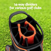 Everfit 14 Ways Dividers Golf Bag Stand Insulated Carry Bag Zippered Rain Cover by SportZone.co.nz