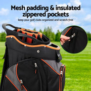 Everfit 14 Ways Dividers Golf Bag Stand Insulated Carry Bag Zippered Rain Cover by SportZone.co.nz