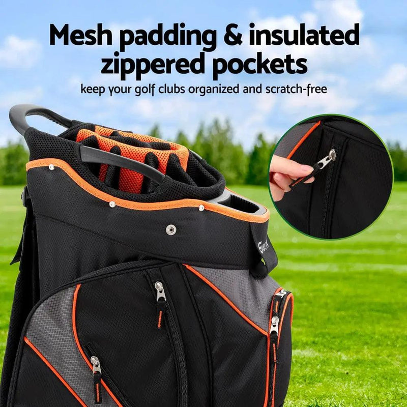 Everfit 14 Ways Dividers Golf Bag Stand Insulated Carry Bag Zippered Rain Cover by SportZone.co.nz