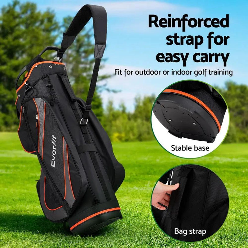 Everfit 14 Ways Dividers Golf Bag Stand Insulated Carry Bag Zippered Rain Cover by SportZone.co.nz