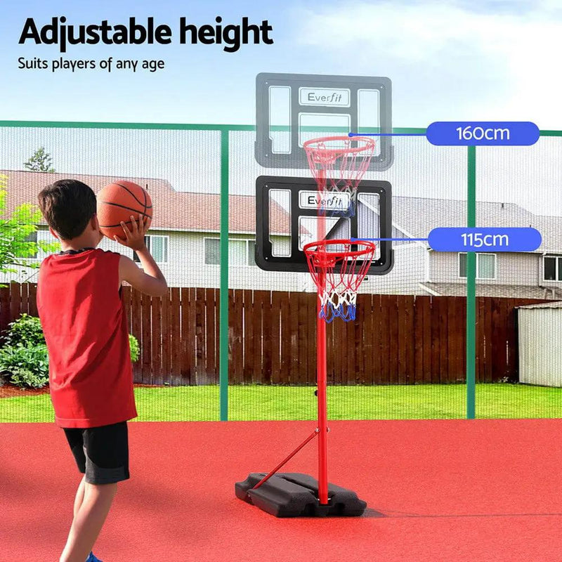 SportZone.co.nz Sports & Fitness > Ball Sports > Basketball & Basketball Accessories Everfit 1.6M Kids Basketball Hoop Stand System Portable Everfit 1.6M Kids Basketball Hoop Stand System Portable
