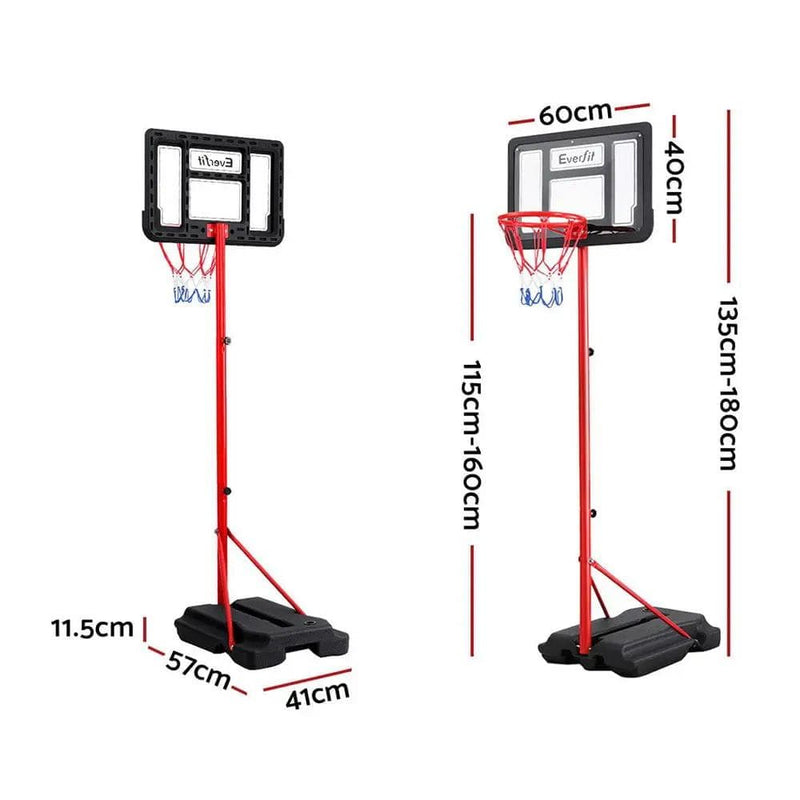 SportZone.co.nz Sports & Fitness > Ball Sports > Basketball & Basketball Accessories Everfit 1.6M Kids Basketball Hoop Stand System Portable Everfit 1.6M Kids Basketball Hoop Stand System Portable