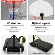 SportZone.co.nz Sports & Fitness > Ball Sports > Basketball & Basketball Accessories Everfit 2.1M Basketball Hoop Stand System Adjustable Portable Pro Kids White Everfit 2.1M Basketball Hoop Stand System Adjustable Portable Pro Kids White