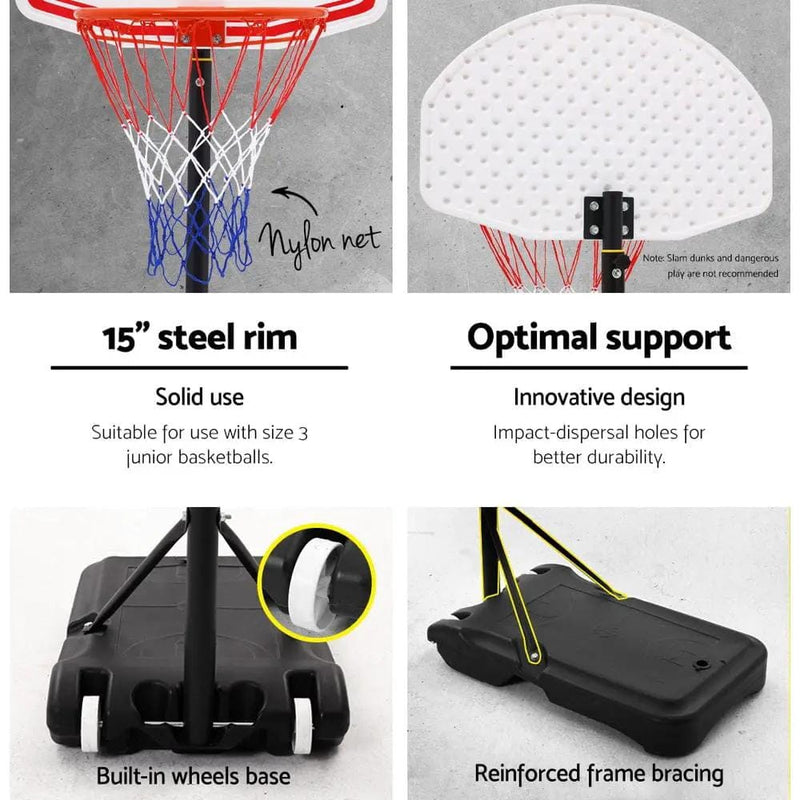 SportZone.co.nz Sports & Fitness > Ball Sports > Basketball & Basketball Accessories Everfit 2.1M Basketball Hoop Stand System Adjustable Portable Pro Kids White Everfit 2.1M Basketball Hoop Stand System Adjustable Portable Pro Kids White