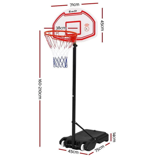 SportZone.co.nz Sports & Fitness > Ball Sports > Basketball & Basketball Accessories Everfit 2.1M Basketball Hoop Stand System Adjustable Portable Pro Kids White Everfit 2.1M Basketball Hoop Stand System Adjustable Portable Pro Kids White