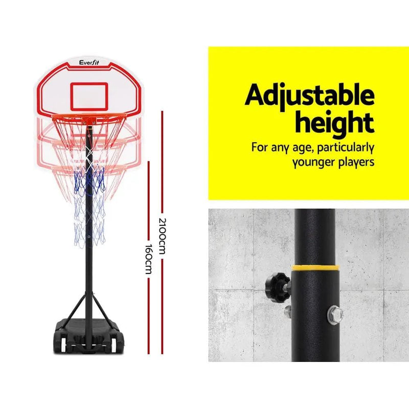 SportZone.co.nz Sports & Fitness > Ball Sports > Basketball & Basketball Accessories Everfit 2.1M Basketball Hoop Stand System Adjustable Portable Pro Kids White Everfit 2.1M Basketball Hoop Stand System Adjustable Portable Pro Kids White